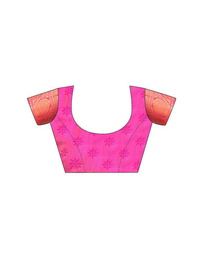 Pink Silk Woven Banarasi Saree