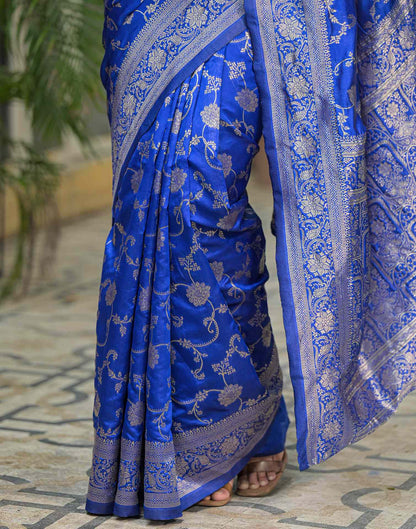 Blue Silk Woven Banarasi Saree
