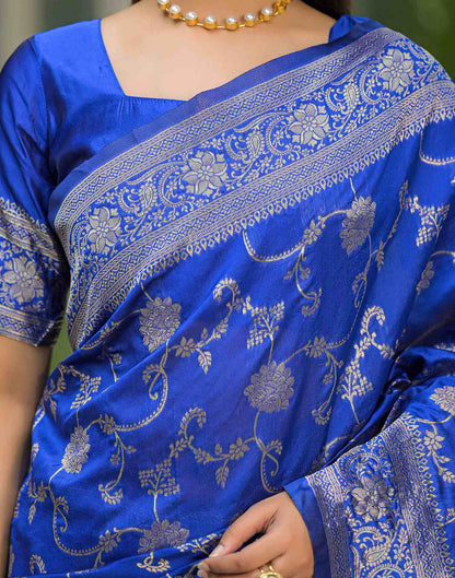 Blue Silk Woven Banarasi Saree