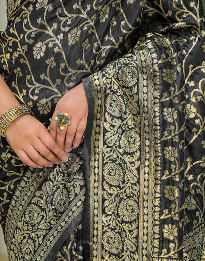 Black Silk Woven Banarasi Saree