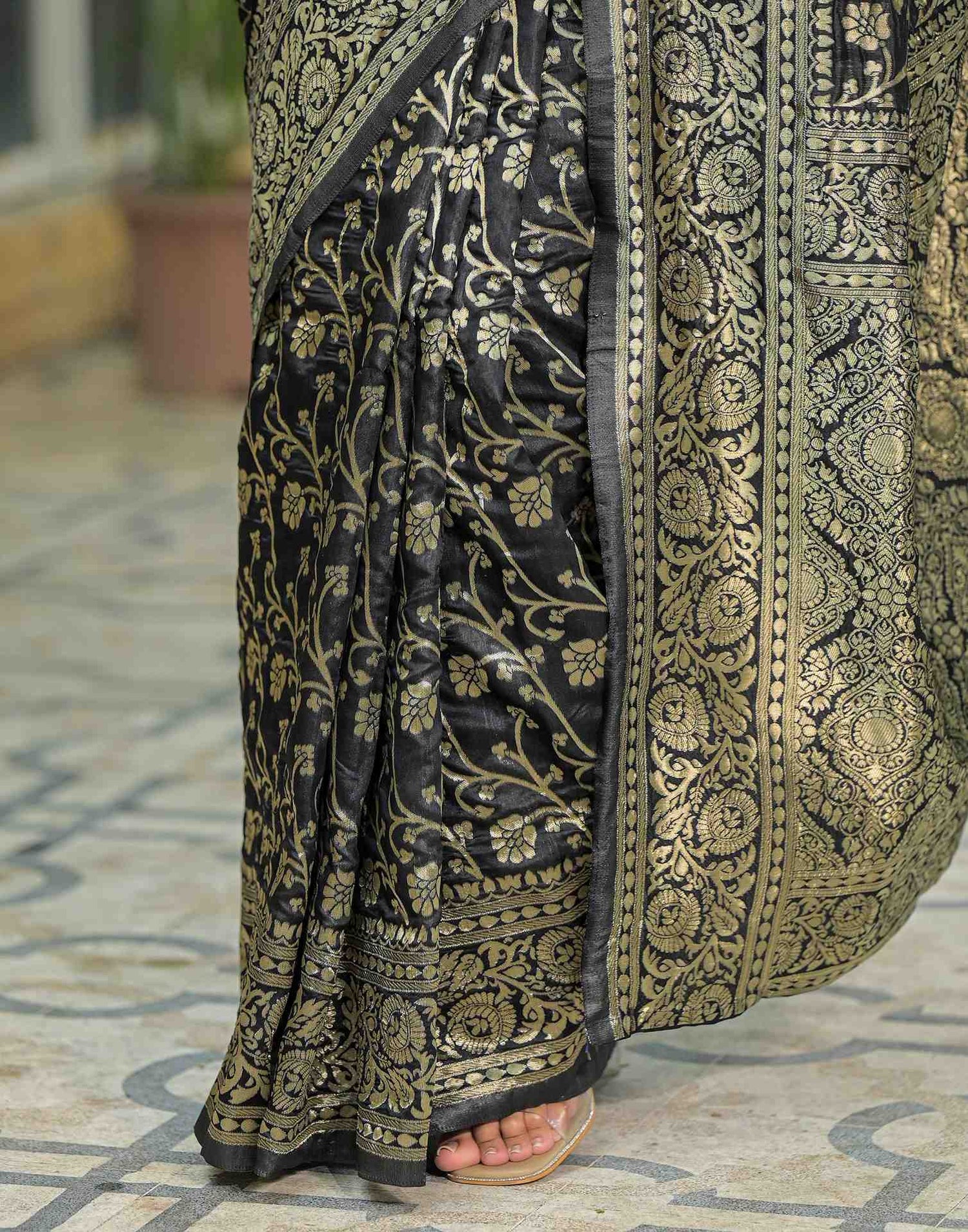 Black Silk Woven Banarasi Saree