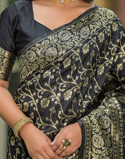 Black Silk Woven Banarasi Saree