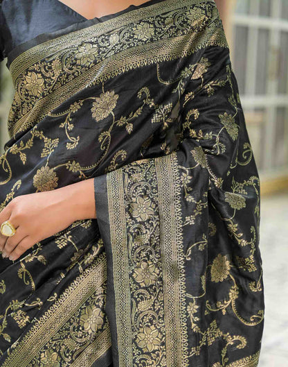 Black Silk Woven Banarasi Saree