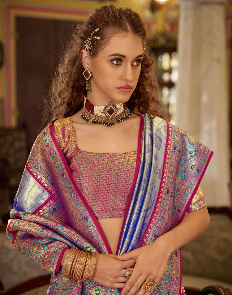 Blue Tissue Silk Woven Banarasi Saree