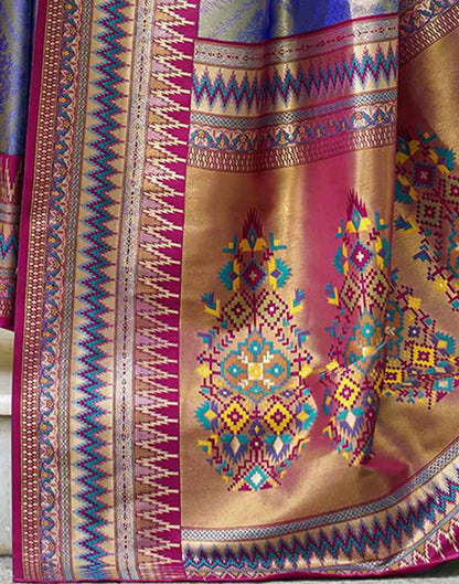Blue Tissue Silk Woven Saree
