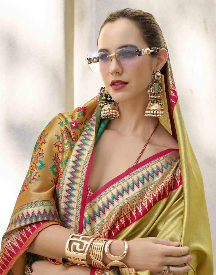 Green Tissue Silk Woven Paithani Saree