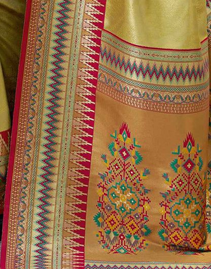 Yellow Tissue Silk Woven Saree