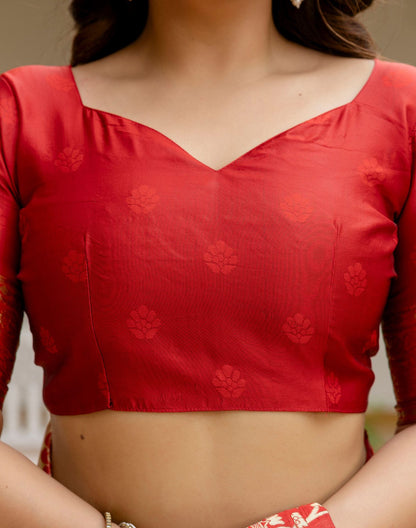 Red Silk Woven Banarasi Saree