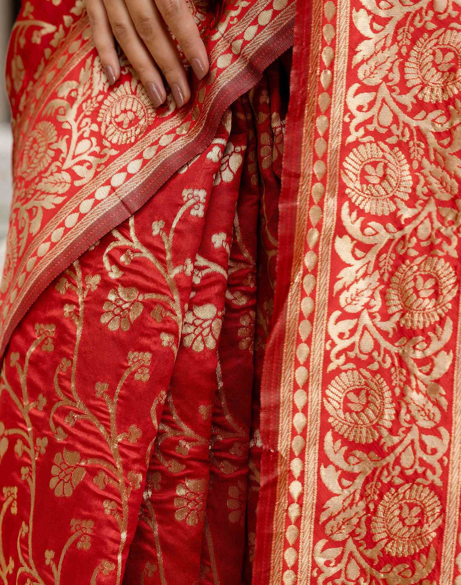 Red Silk Woven Banarasi Saree
