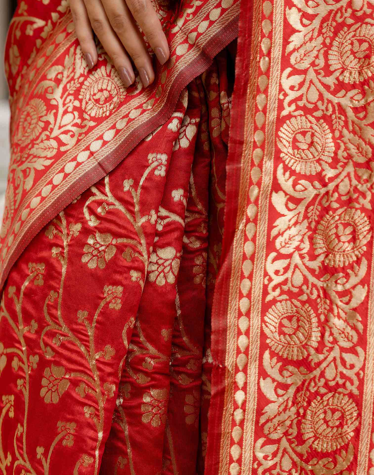 Red Silk Woven Banarasi Saree