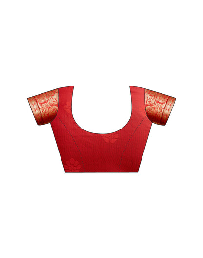 Red Silk Woven Banarasi Saree