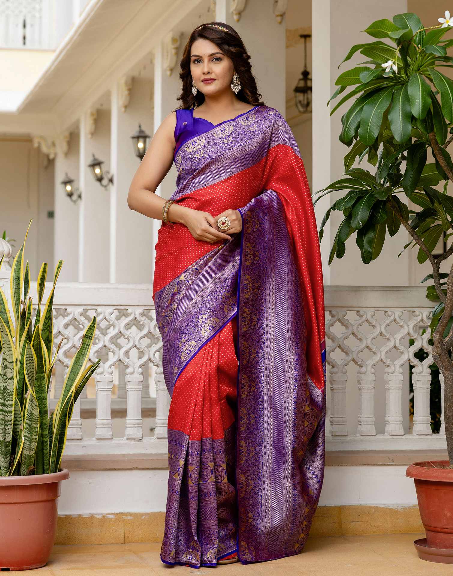 Red Silk Woven Kanjivaram Saree