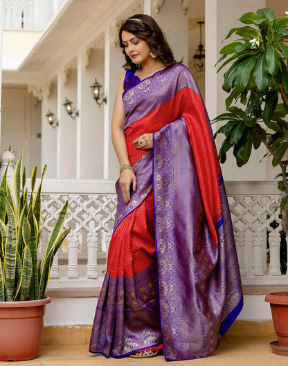 Red Silk Woven Kanjivaram Saree