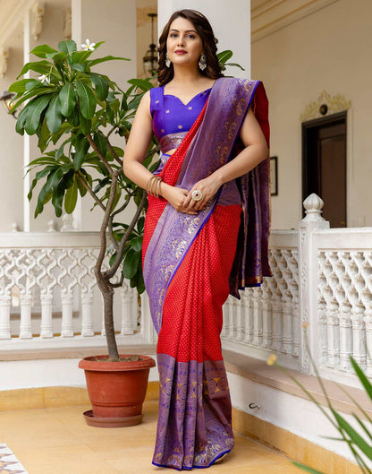 Red Silk Woven Kanjivaram Saree