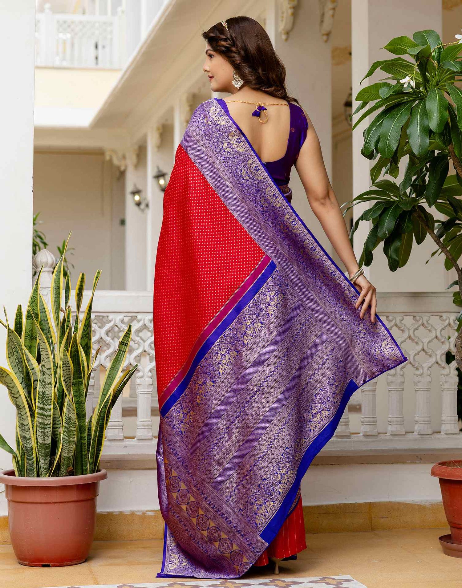 Red Silk Woven Kanjivaram Saree