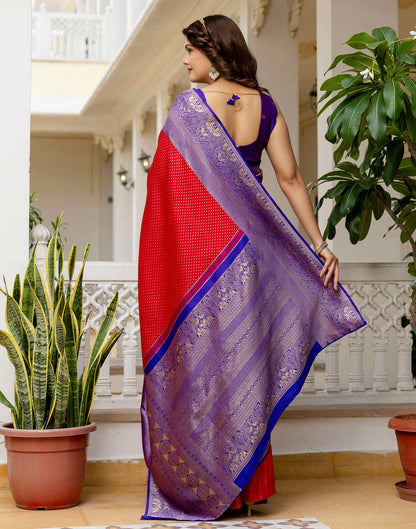 Red Silk Woven Kanjivaram Saree