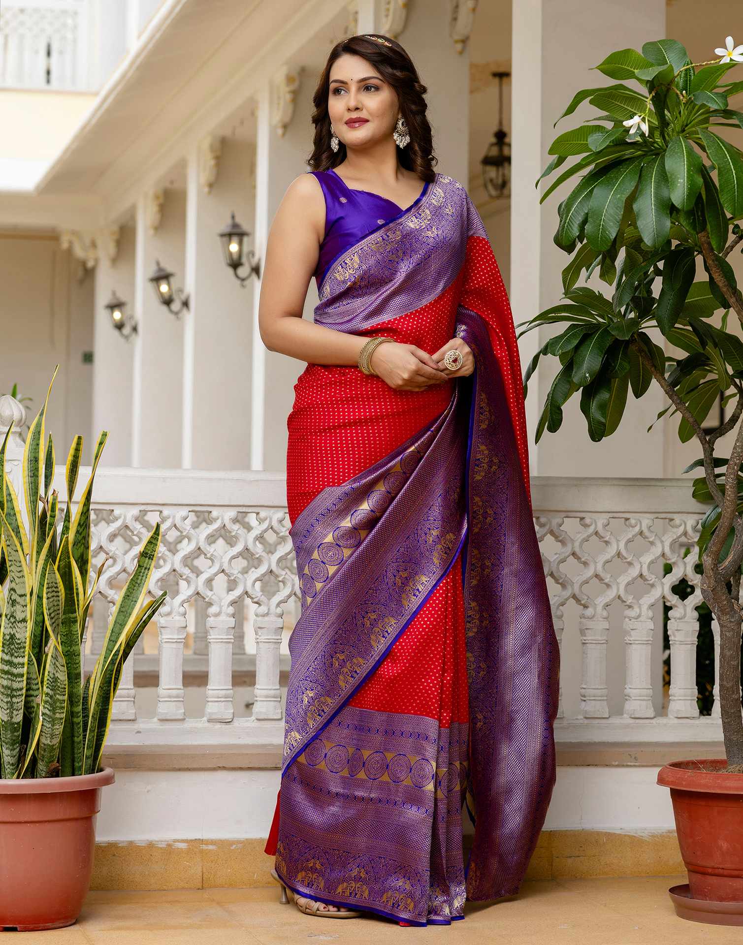 Red Silk Woven Kanjivaram Saree