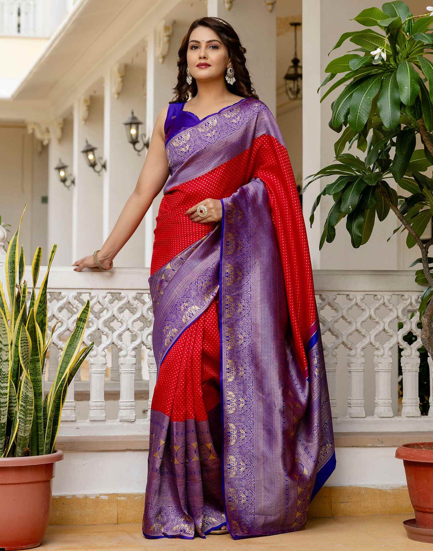 Red Silk Woven Kanjivaram Saree
