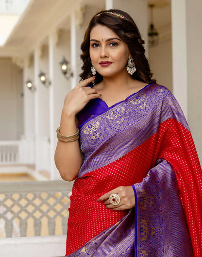 Red Silk Woven Kanjivaram Saree