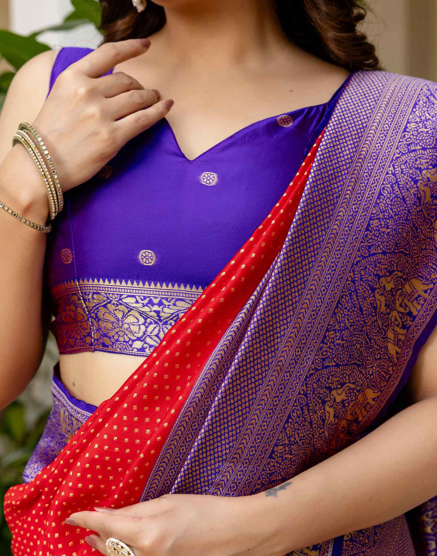 Red Silk Woven Kanjivaram Saree