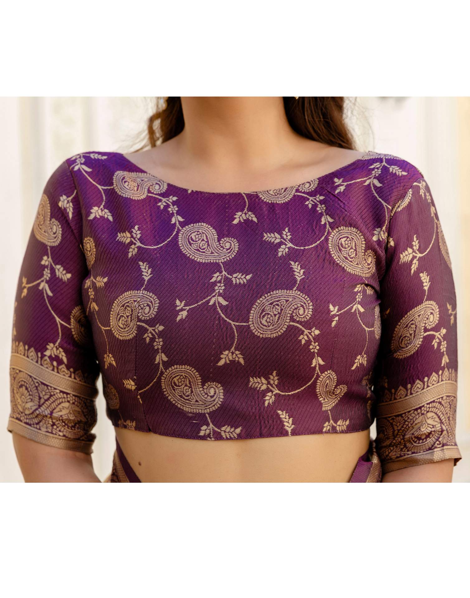 Dusty Rose Pink Silk Woven Banarasi Saree