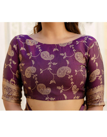 Dusty Rose Pink Silk Woven Banarasi Saree
