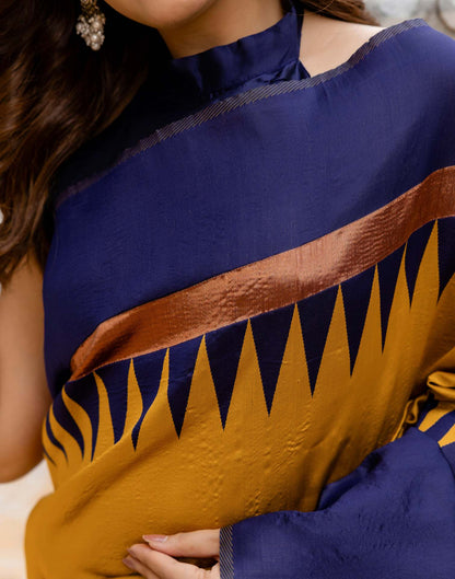 Mustard Yellow Silk Woven Saree