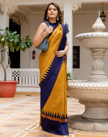 Mustard Yellow Silk Woven Saree