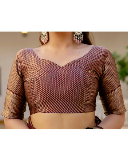 Maroon Silk Woven Kanjivaram Saree