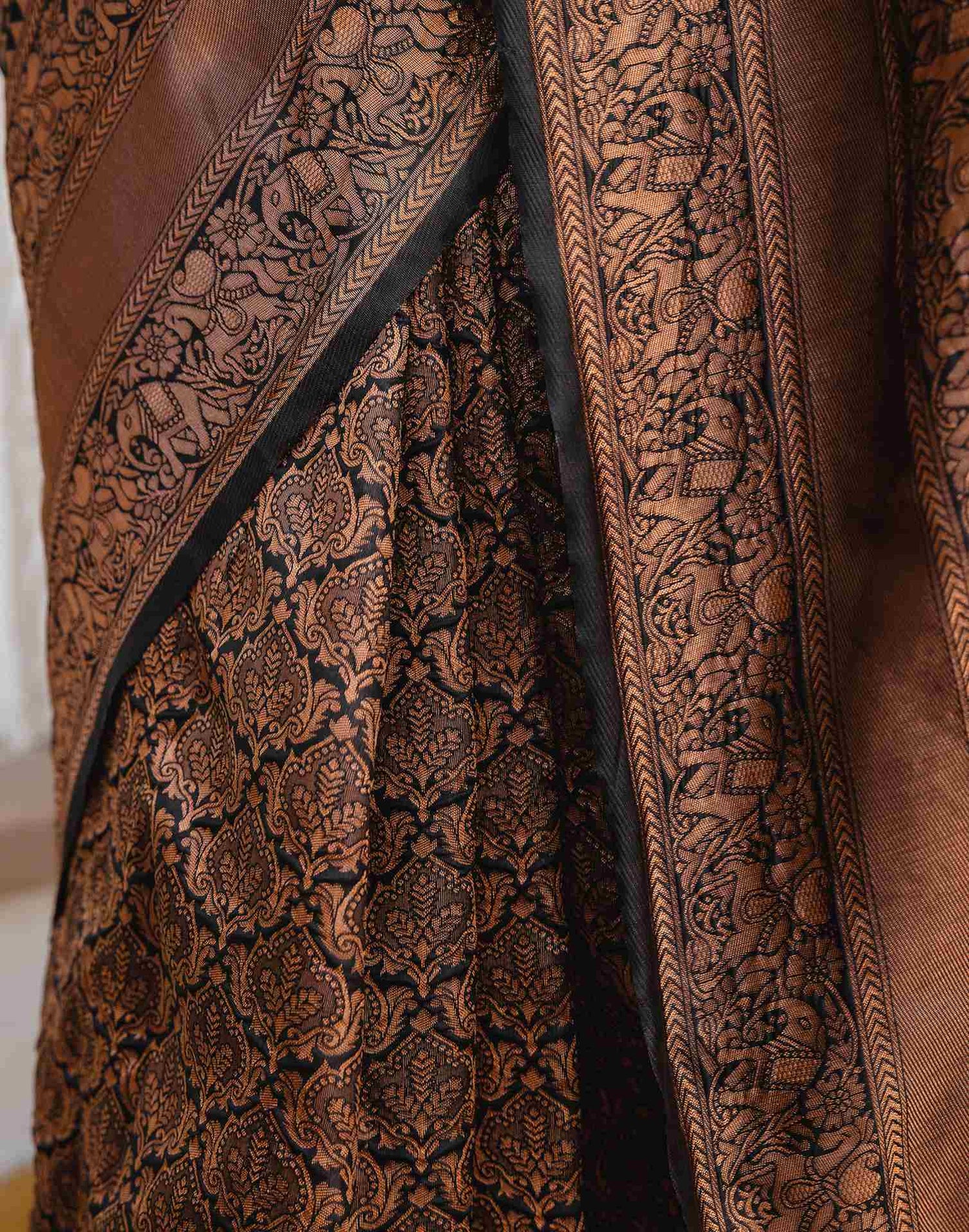 Black Silk Woven Kanjivaram Saree