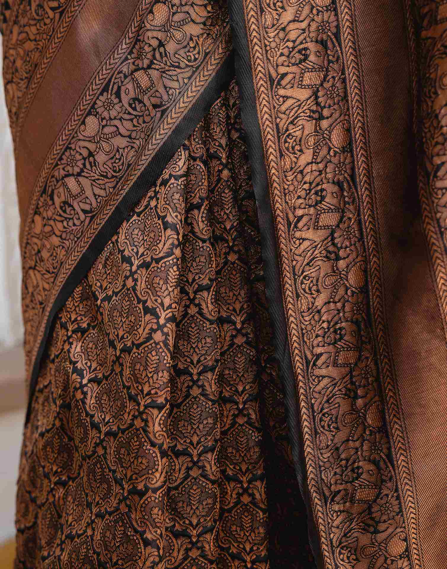 Black Silk Woven Kanjivaram Saree