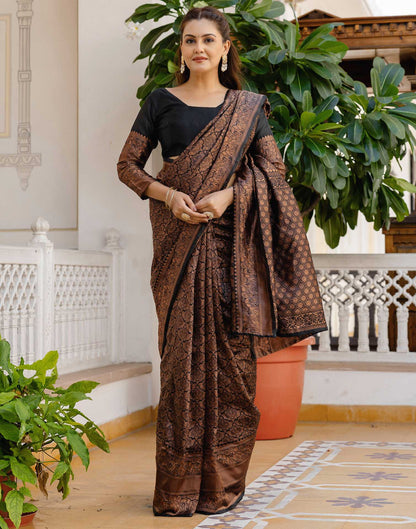 Black Silk Woven Kanjivaram Saree