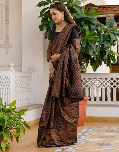 Black Silk Woven Kanjivaram Saree