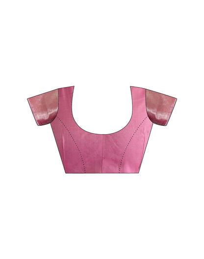 Pink Chanderi Woven Saree