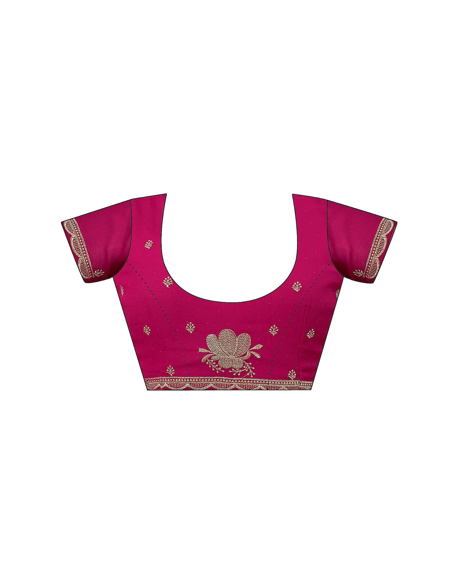 Magenta Georgette Embroidery Swarovski Saree