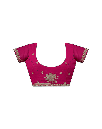 Magenta Georgette Embroidery Swarovski Saree