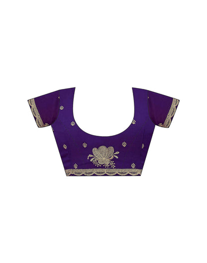 Purple Georgette Embroidery Swarovski Saree