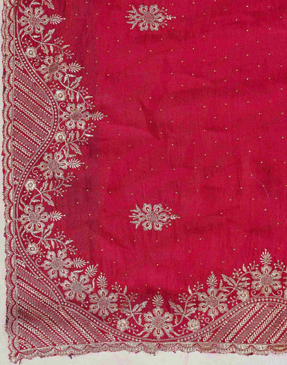 Dark Rani Pink Silk Embroidery Swarovski Saree