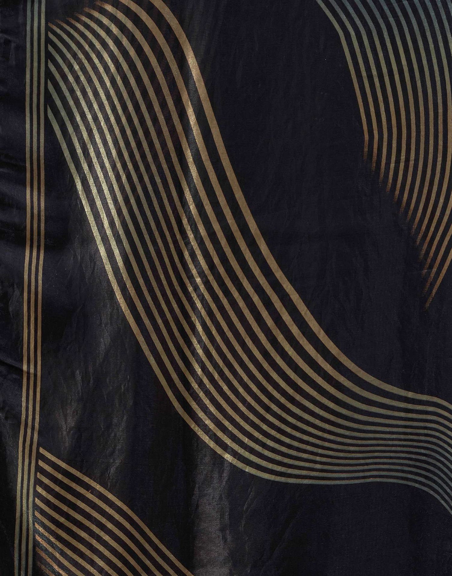 Black Organza Printed Swarovski Saree