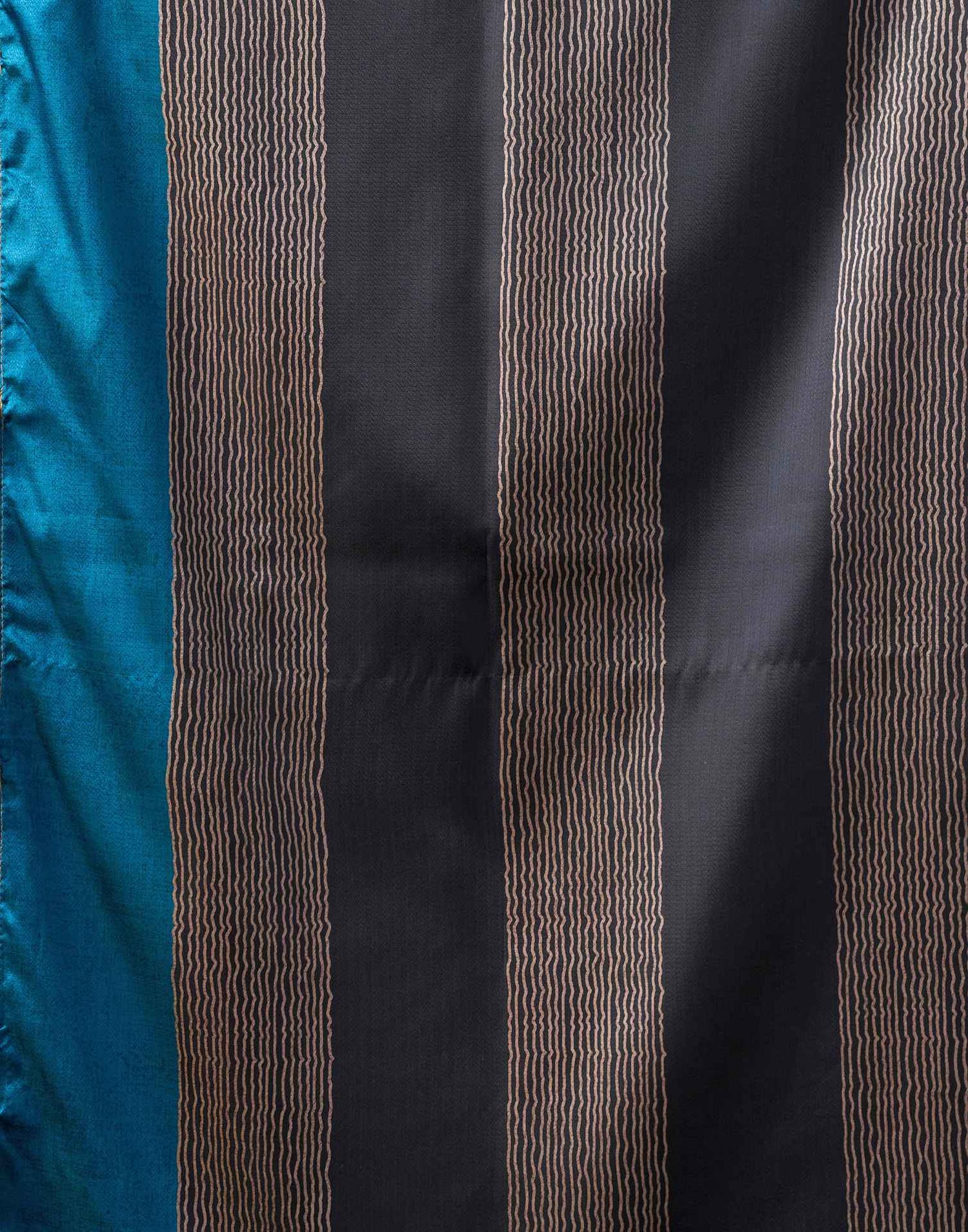 Dusty Teal Blue Silk Printed Saree