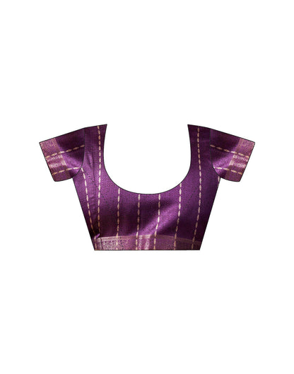 Dusty Purple Silk Printed Saree