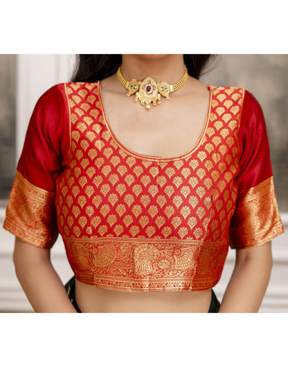 Dark Green Silk Woven Saree