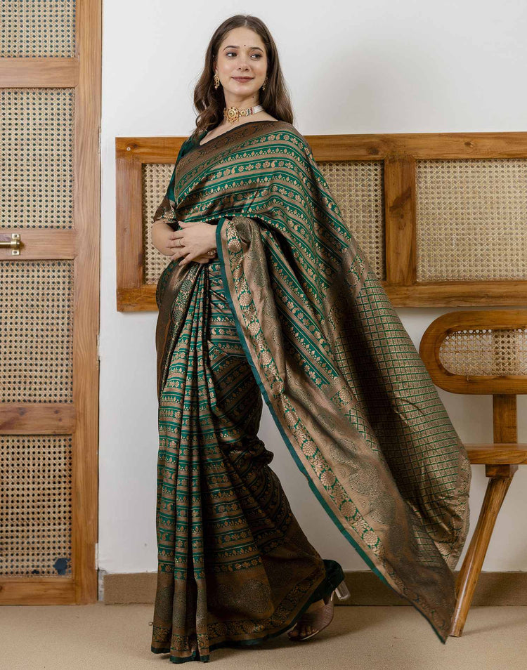 Green Silk Woven Banarasi Saree