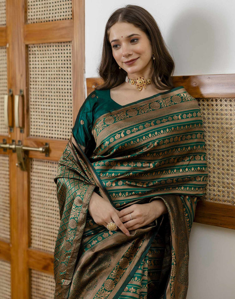 Green Silk Woven Banarasi Saree