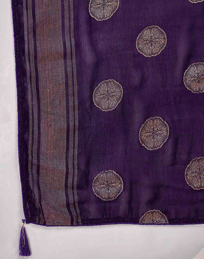 Purple Georgette Foil Printed Saree