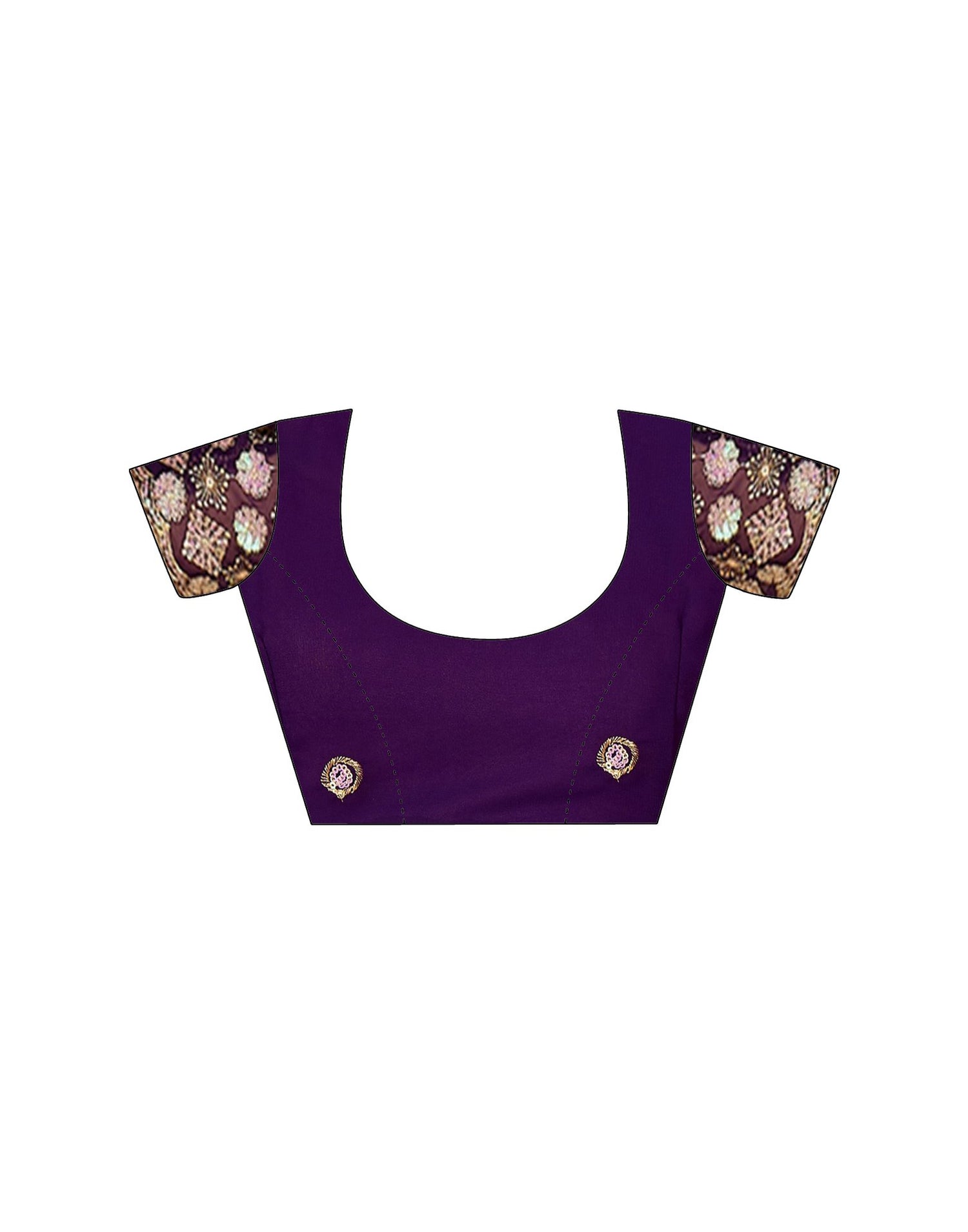 Purple Georgette Foil Printed Saree