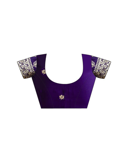 Lavender Chiffon Foil Printed Saree