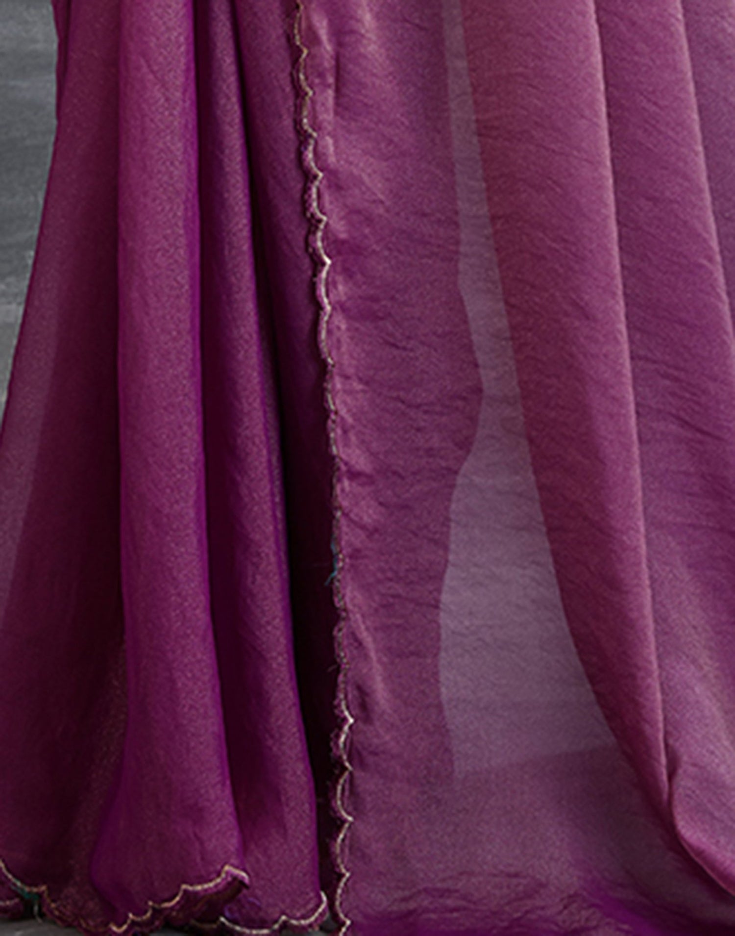 Dusty Purple Shimmer Dyed Plain Saree
