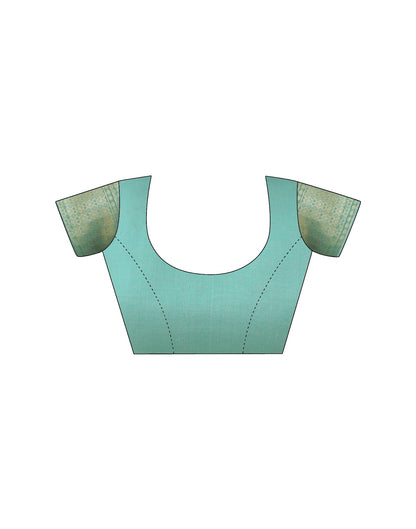 Turquoise Chanderi Woven Saree
