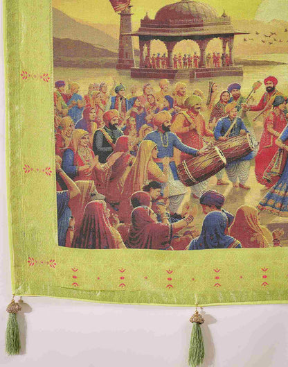 Parrot Green Chanderi Woven Saree